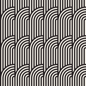 无缝的几何图案.抽象条纹几何背景.时尚矢量圆形线条打印插画