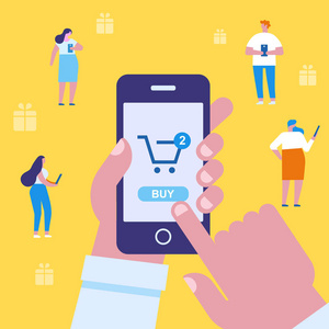 手机支付插画图片