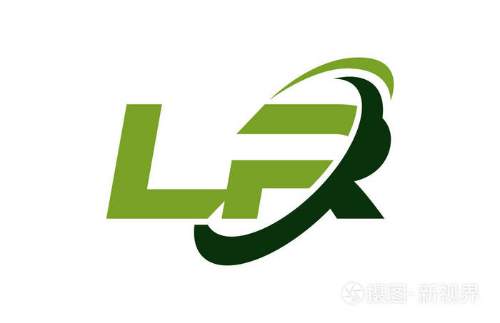 lr徽标旋风椭圆绿色字母矢量概念
