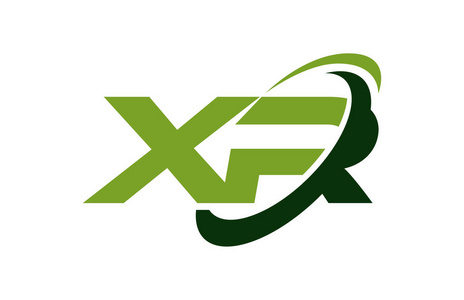 xr 徽标旋风椭圆绿色字母矢量概念照片