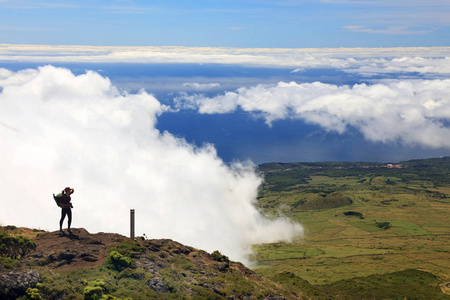 微微火山 2351m 在小岛, 亚速尔群岛, 葡萄牙, 欧洲