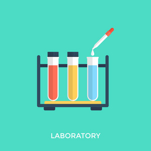 显示设备的图标代表实验室中的化学程序