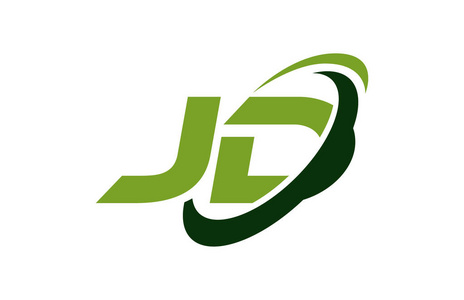 jd 徽标旋风椭圆绿色字母矢量概念照片