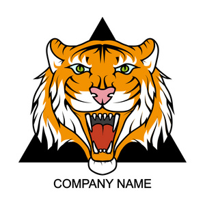 老虎的标识与公司名称的地方