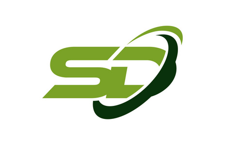 Sd 标志旋风椭圆绿色字母矢量概念