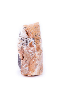 宏观矿物石枝晶锰氧化物在白色的背景上