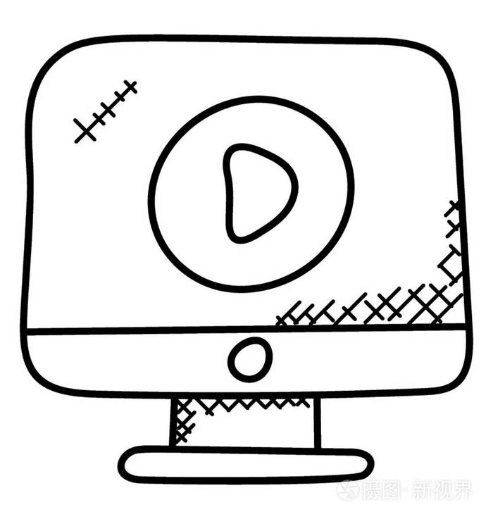 视频播放器平面矢量图标插画-正版商用图片0on647-摄图新视界