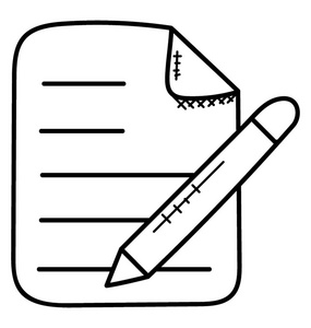 记事本和钢笔平面矢量图标