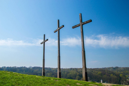 三十字架的山在卡齐米日 Dolny, 波兰