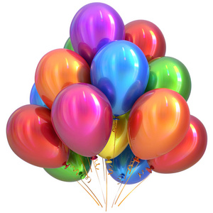 党的气球生日快乐装饰光鲜亮丽多彩