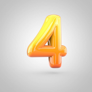 图 4 奶酪字体.数字四的俗气的字母表.