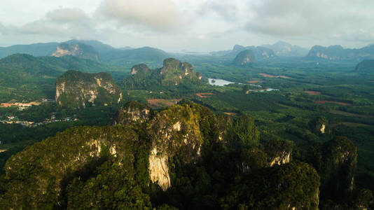 泰国甲米鸟瞰山景