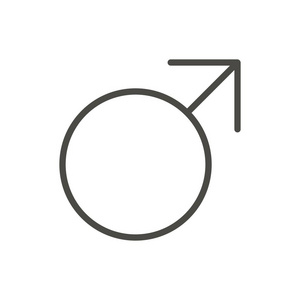 男性性别图标向量。线人性别符号隔离。时尚平面轮廓 ui 符号设计。薄线性图形象形文字为网站, 移动应用。徽标插图。Eps10