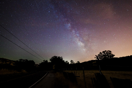 繁星闪烁的夜晚，在加利福尼亚州