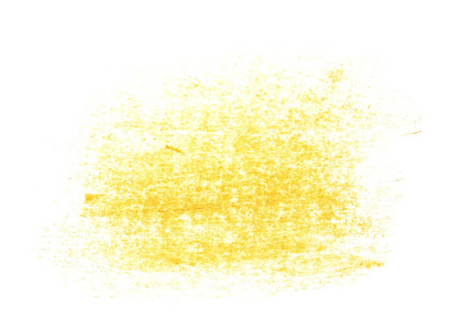 黄色水彩画手画笔画孤立的白色