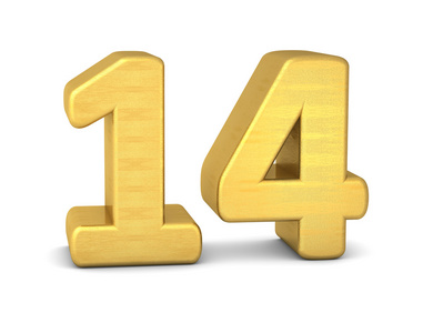 3d 的 14 号金3d 18 号金与金色纹理上金属质感的声音控制3d 数字 10