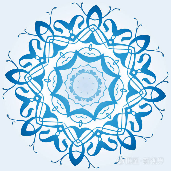 浅蓝色八角对称几何元素的图案用于设计和creativit