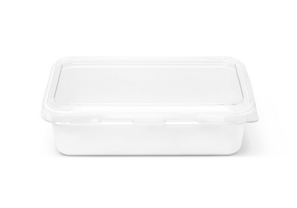 空白塑料包装盒为孤立的白色背景上的食物的