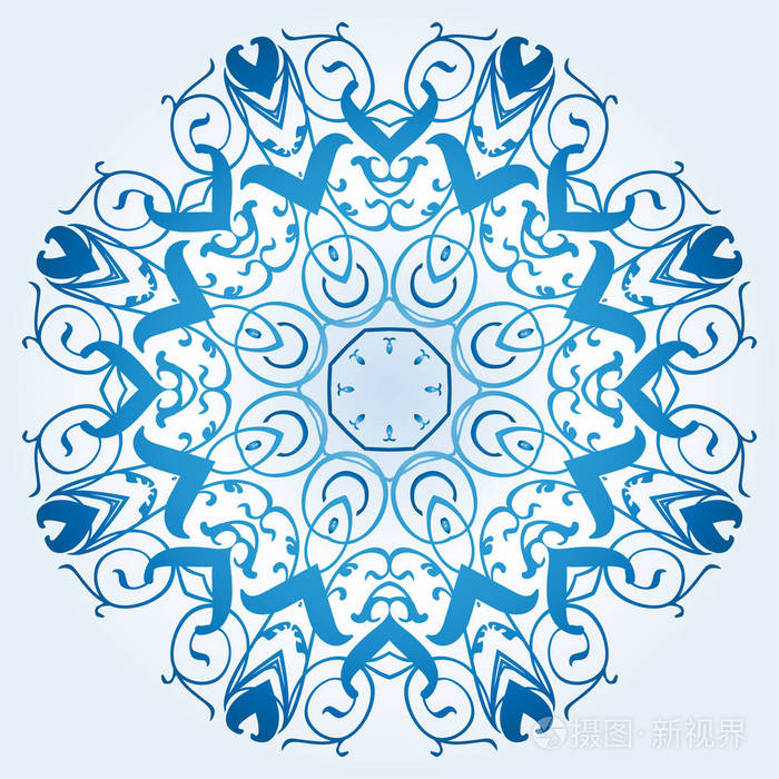 浅蓝色八角, 对称几何元素的图案.用于设计和 creativit