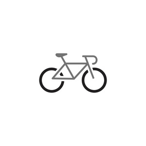 自行车简单的图标在白色背景下隔离, 矢量插图