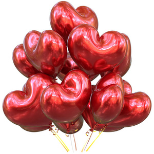 气球生日快乐聚会装饰心形红色光泽