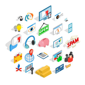 it 技术图标设置, 等距样式照片