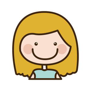 半身女性卡通图片