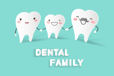 口腔家庭洁牙卡通卡通牙齿系列照片