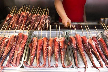 中国北京王府井街头美食图片