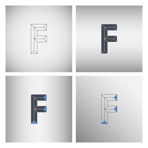 字母 F 标志图标的设置。标志设计模板