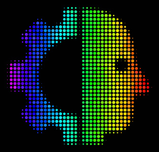 彩色点机器人头图标图片