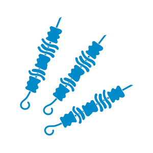 烤烤肉串图标。矢量图案
