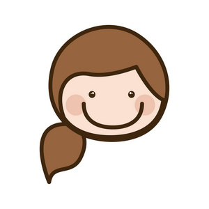 侧马尾辫头发颜色剪影卡通前脸女人照片