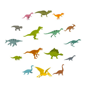 在平面样式中设置的恐龙图标