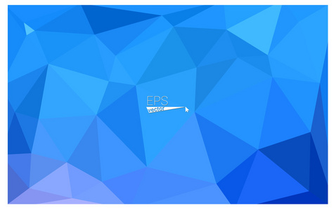 蓝色 几何 皱巴巴 三角 低模折纸样式梯度图图形背景。矢量多边形设计为您的业务的