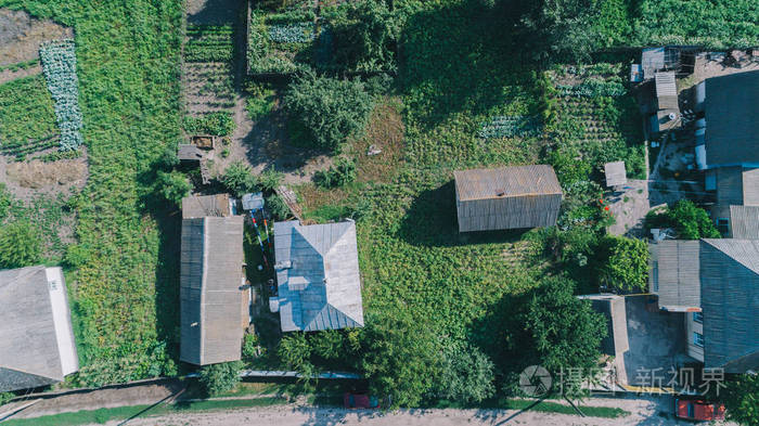 村庄的房子的鸟瞰图