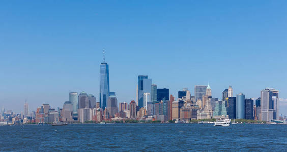 曼哈顿的摩天大楼和纽约市世界贸易中心