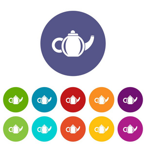 茶壶饮料图标, 简单的风格