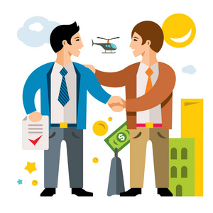 业务.平面样式色彩丰富的卡通插画照片