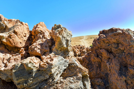 西班牙特内里费岛 Teide 附近的熔岩石