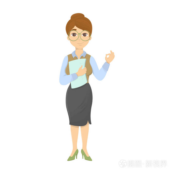 孤立的微笑老师