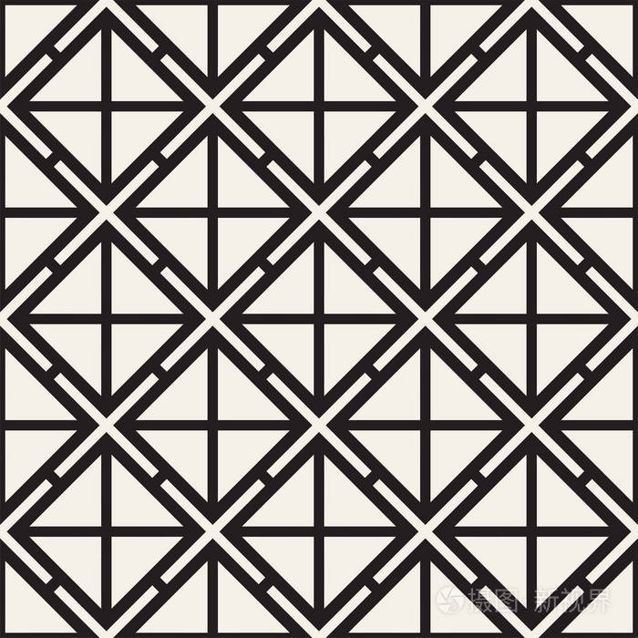 与正方形的无缝模式.矢量时尚几何线性结构