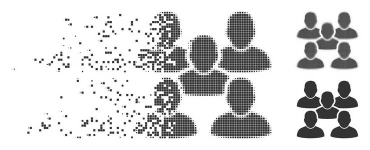 切碎像素半色调朋友人群图标图片