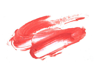 白色衬底上分离的中风的红色唇膏 示例
