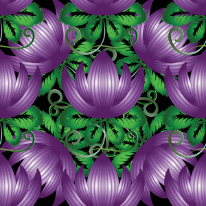 3d 紫花无缝图案
