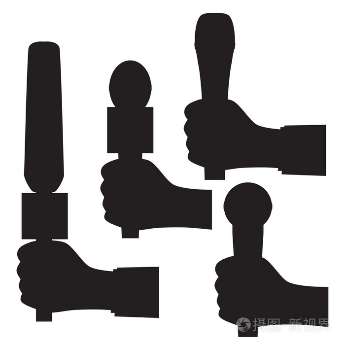 手拿麦克风的黑色剪影