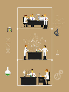 科学家在实验室里做研究