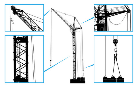 高详细的矢量起重吊机。矢量图