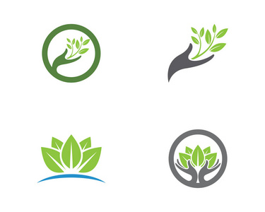 家族标识绿色树叶生态自然元矢量的标识照片