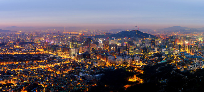 韩国首尔市的全景